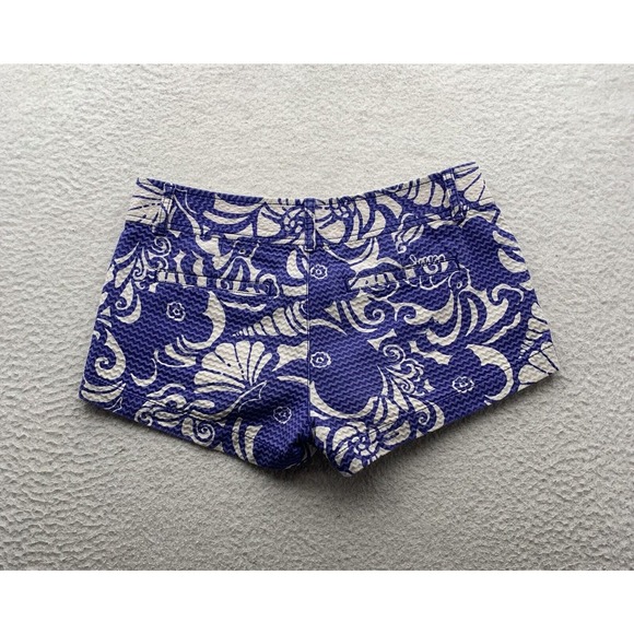 Lilly Pulitzer Walsh Shorts Womens 2 31x2.5 Low Rise Floral Purple White Preppy - Picture 3 of 13